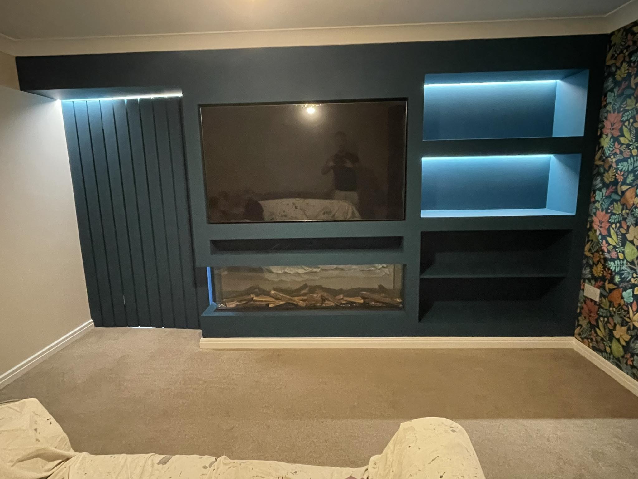 Media Wall & Living Room Decorated